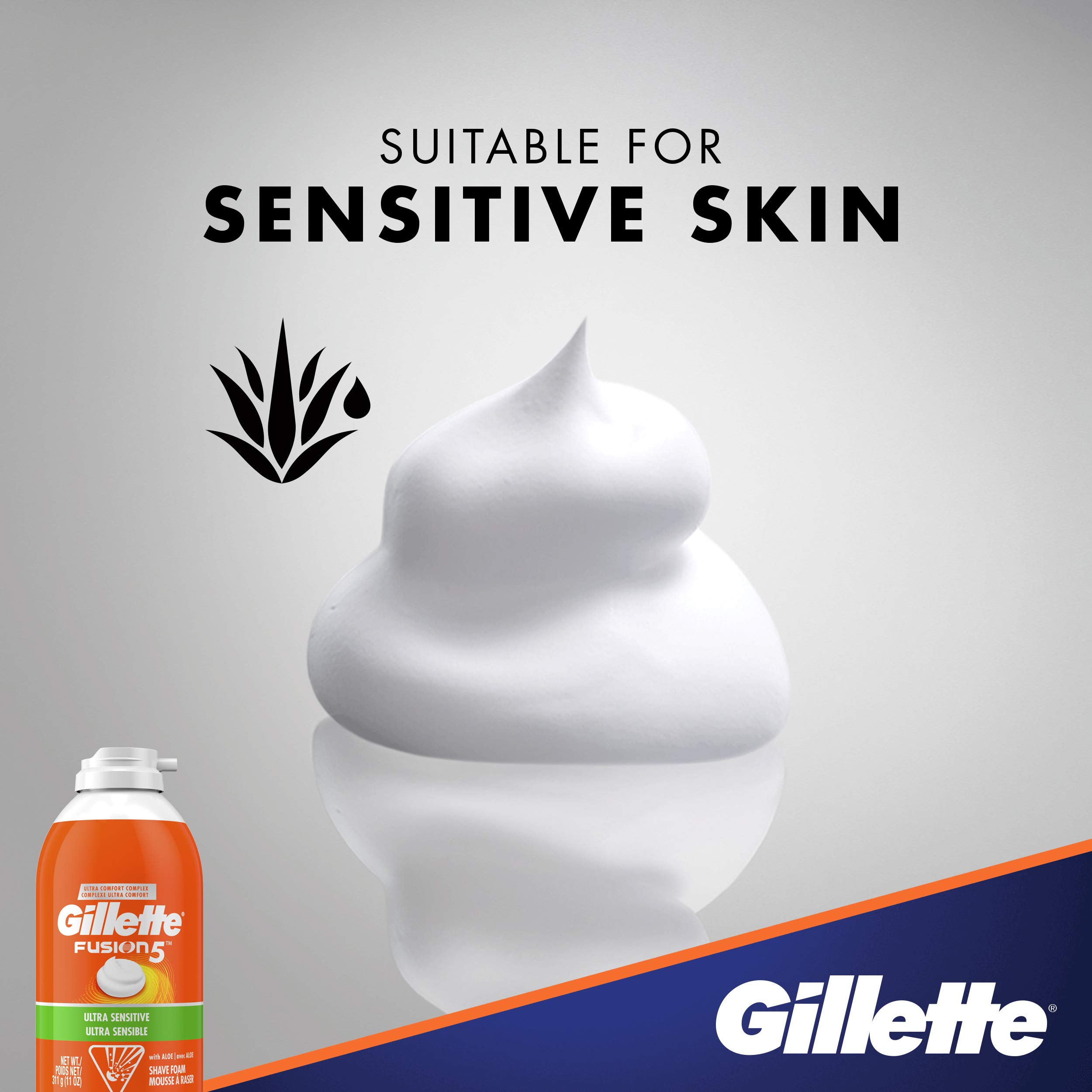 Amazon.com: Gillette Fusion5 Ultra Sensitive Shave Foam, 11 Ounce